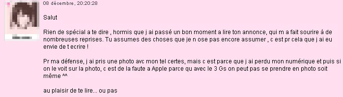 Mail reçu sur AdopteUnMec