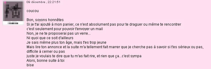 Mail reçu sur AdopteUnMec