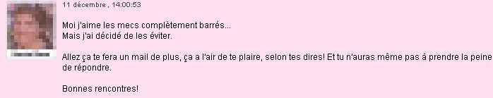 Mail reçu sur AdopteUnMec