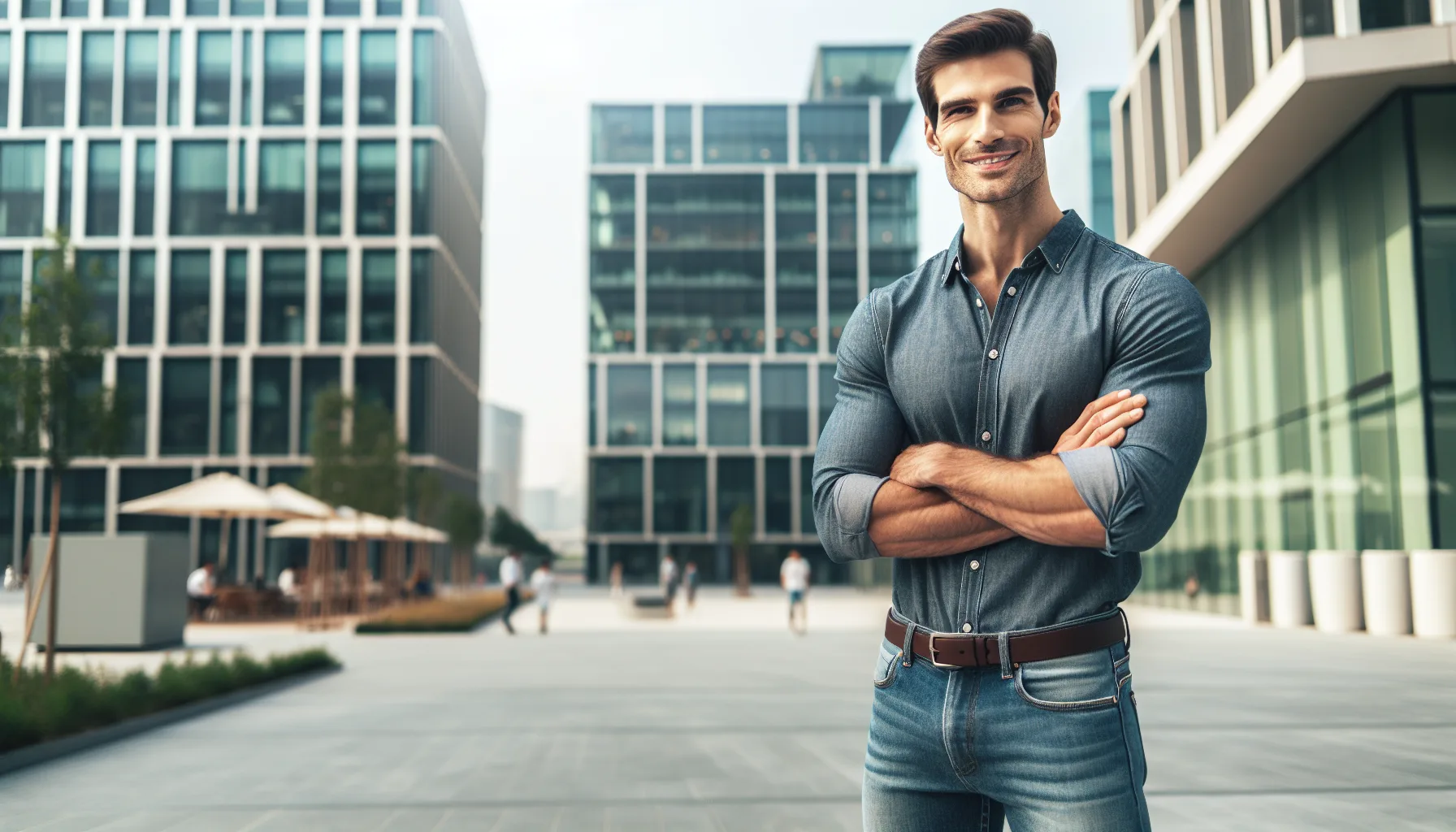 Homme adoptant une posture de confiance ouverte