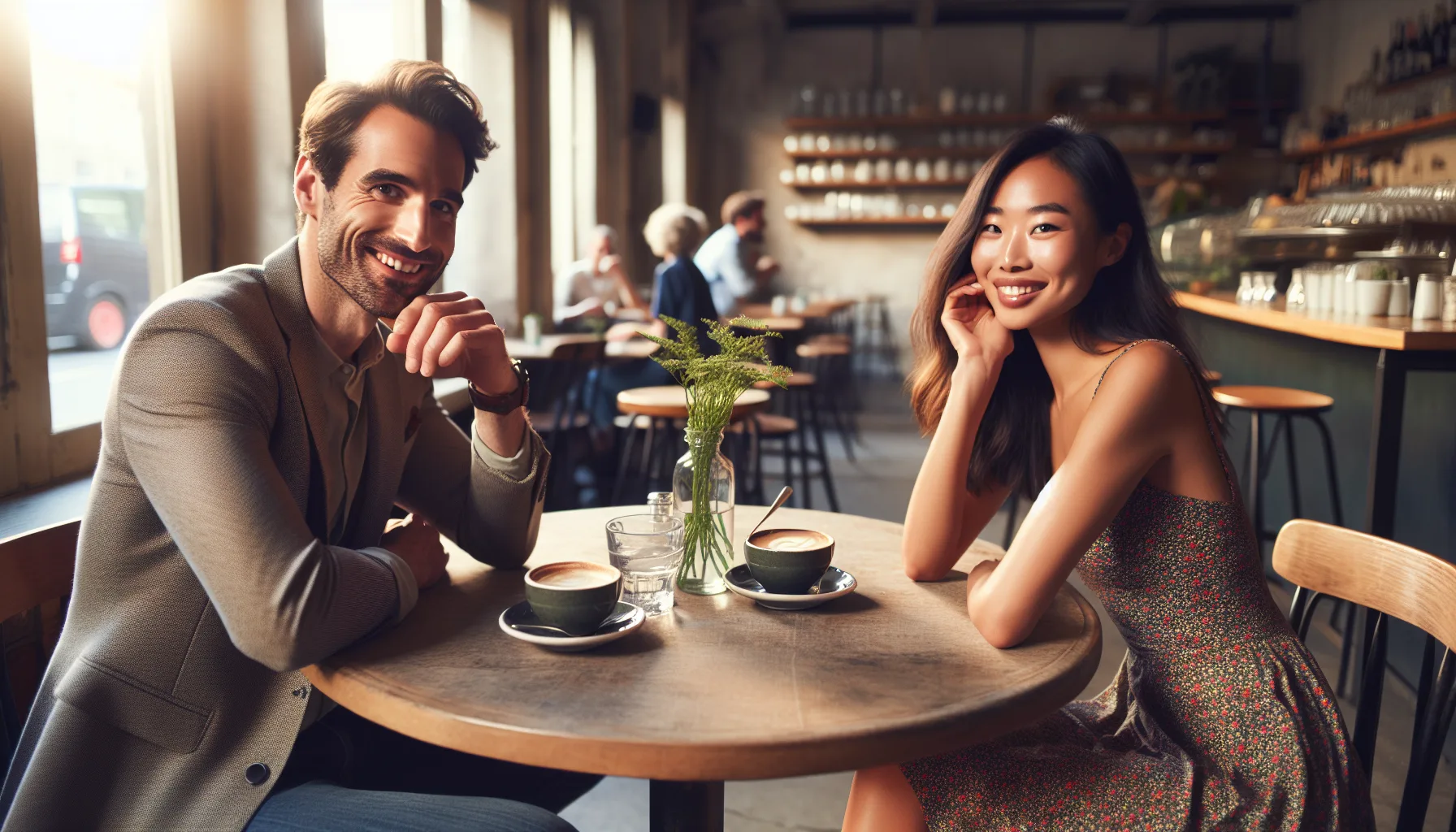 Homme et femme avec un body language positif et ouvert
